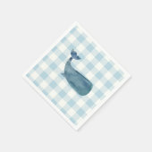 Whale Blue Gingham-Baby shower Servet (Hoek)