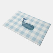 Whale Blue Gingham Buffalo Check Kust Deurmat (Schuin)