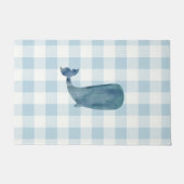 Whale Blue Gingham Buffalo Check Kust Deurmat (Voorkant)