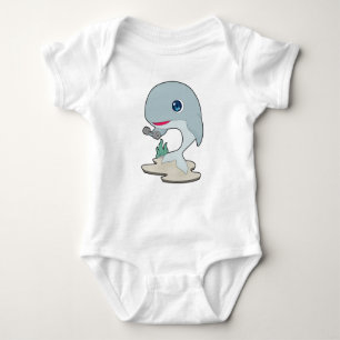 Whale Bodybuilder Dumbbell Bodybuilding Romper