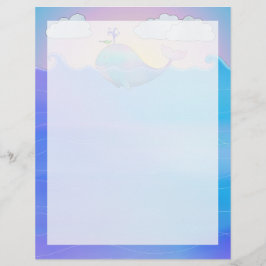 Whale Border - 8,5" x 11" briefpapier