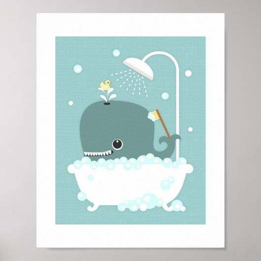 Whale Bubble Bath Poster Afdrukken (Voorkant)