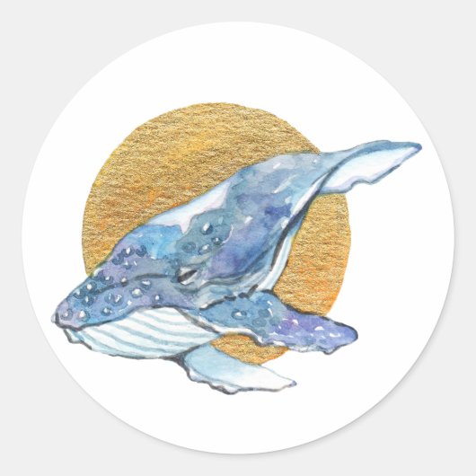 Whale Dream Ronde Sticker (Voorkant)