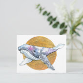 Whale Float Briefkaart (Staand voorkant)