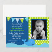 Whale Foto Birthday Party Invitations Kaart (Voorkant / Achterkant)