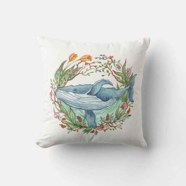 Whale Garden Kussen (Voorkant)