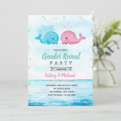 Whale gender onthult partijuitnodiging kaart (Staand voorkant)