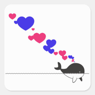 Whale Gender Reveal Vierkante Sticker
