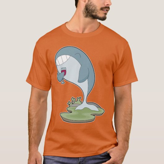 Whale Glass Rode wijn T-shirt (Voorkant)