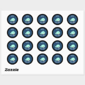 Whale Hallo Daar Funny Whale Pun Dark BG Ronde Sticker (Vel)