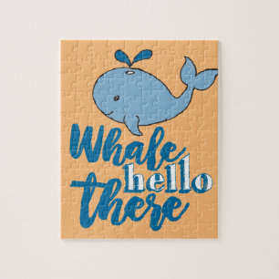 Whale Hallo daar Whale Cartoon Cute Baby Whale de Legpuzzel