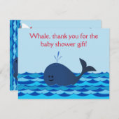 Whale Het is een padvinder Baby shower. Dank je we Notitiekaartje (Voorkant / Achterkant)