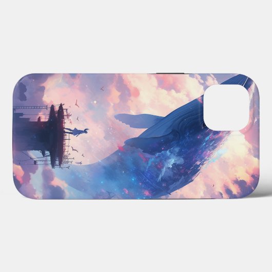 Whale in the Sky Fantasy Kunst Case-Mate iPhone Case (Achterkant (horizontaal))