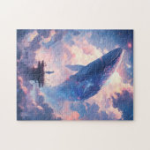 Whale in the Sky Fantasy Kunst Legpuzzel (Horizontaal)