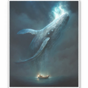 Whale in the Sky Fantasy Kunst Sticker
