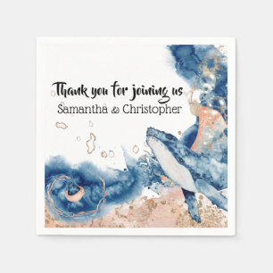 Whale jelly fish zee Creatures blauw sinaasappel D Servet