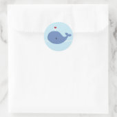 Whale-liefde Ronde Sticker (Tas)