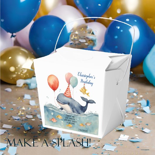 Whale Make a Splash Boy's Birthday Dank u Bedankdoosjes