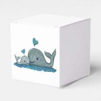 Whale Mam en Baby zwemmen in het Zee Bedankdoosjes