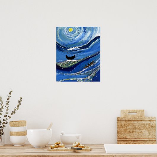 Whale met Boat Poster (Keuken)