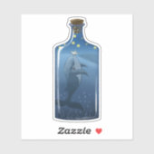 Whale met Bot en sterren in een Sticker met fles (Vel)
