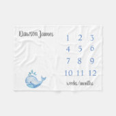 Whale Milesstone Blaket Fleece Deken (Voorkant (Horizontaal))