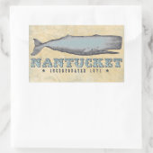Whale Nantucket MA Inc 1671 Rechthoekige Sticker (Tas)