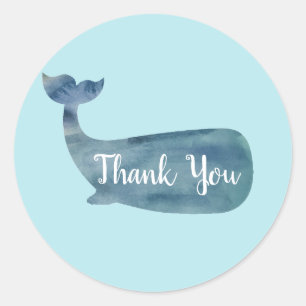 Whale Nautical Ocean Party Dank u Stickers