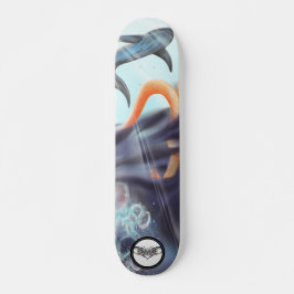 Whale octopus jellyfish glanzende Water world shin Skateboard