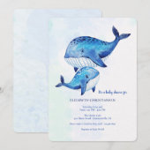 Whale of a Time Baby shower Kaart (Voorkant / Achterkant)