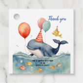 Whale of a Time Boys Verjaardag Bedankt Bedankjes Labels (Voorkant)