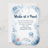 Whale of a Time Ocean Kids Verjaardag Uitnodiging (Achterkant)