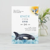 Whale of a Time Orca Verjaardagsfeest II Kaart (Staand voorkant)