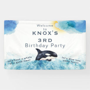 Whale of a Time Orca Verjaardagsfeestje Welkomstba Spandoek