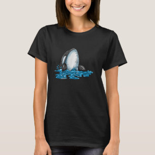 Whale Orca Whale komt voor op het wateroppervlak W T-shirt