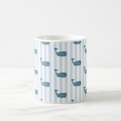 Whale Pattern Blue Stripe Mok (Center)