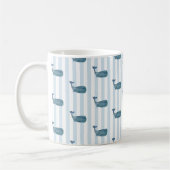 Whale Pattern Blue Stripe Mok (Links)