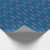 Whale Pattern Ocean Blue Nautical Coastal Schattig Cadeaupapier (Hoek)