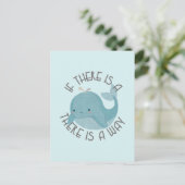 Whale Pun: Als er een walvis is, is er een manier Briefkaart (Staand voorkant)