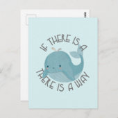 Whale Pun: Als er een walvis is, is er een manier Briefkaart (Voorkant / Achterkant)