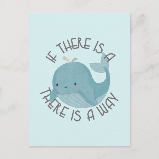 Whale Pun: Als er een walvis is, is er een manier Briefkaart (Voorkant)