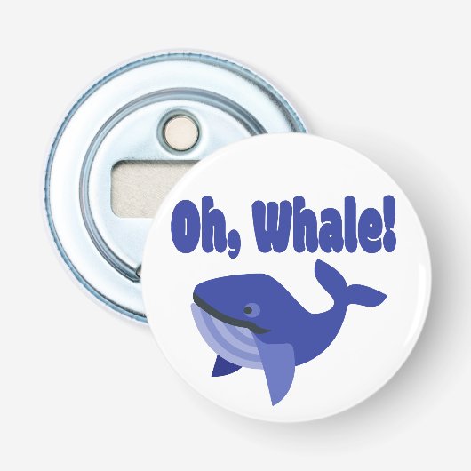 Whale Pun Funny Button Flesopener (Voorkant)
