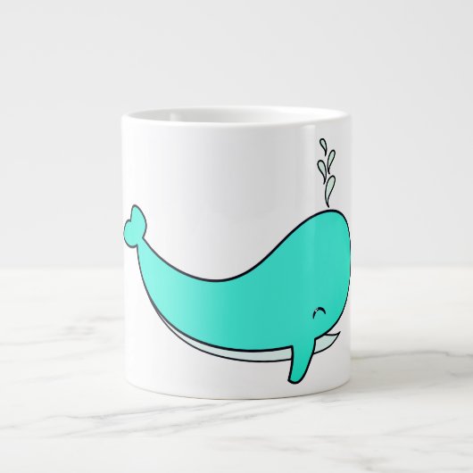 Whale, Sea, Water Extra Grote Beker (Voorkant)