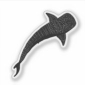 Whale Shark Black & White Sticker (Voorkant)