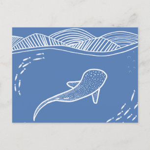 Whale Shark Line Art Briefkaart