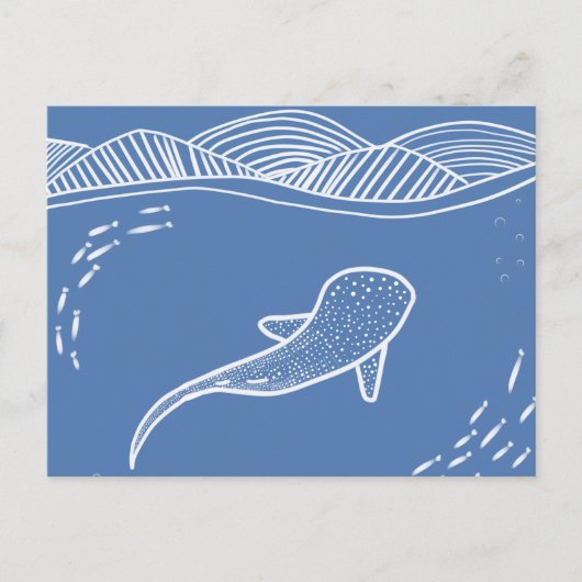 Whale Shark Line Art Briefkaart (Voorkant)