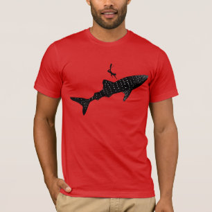 Whale shark zwemmen - wit achterteken t-shirt