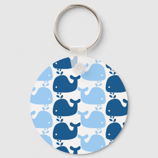Whale Silhouette Print Sleutelhanger (Voorkant)