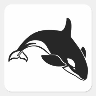Whale Silhouette Vierkante Sticker