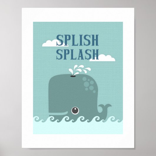 Whale Splish Splash Poster Print (Voorkant)